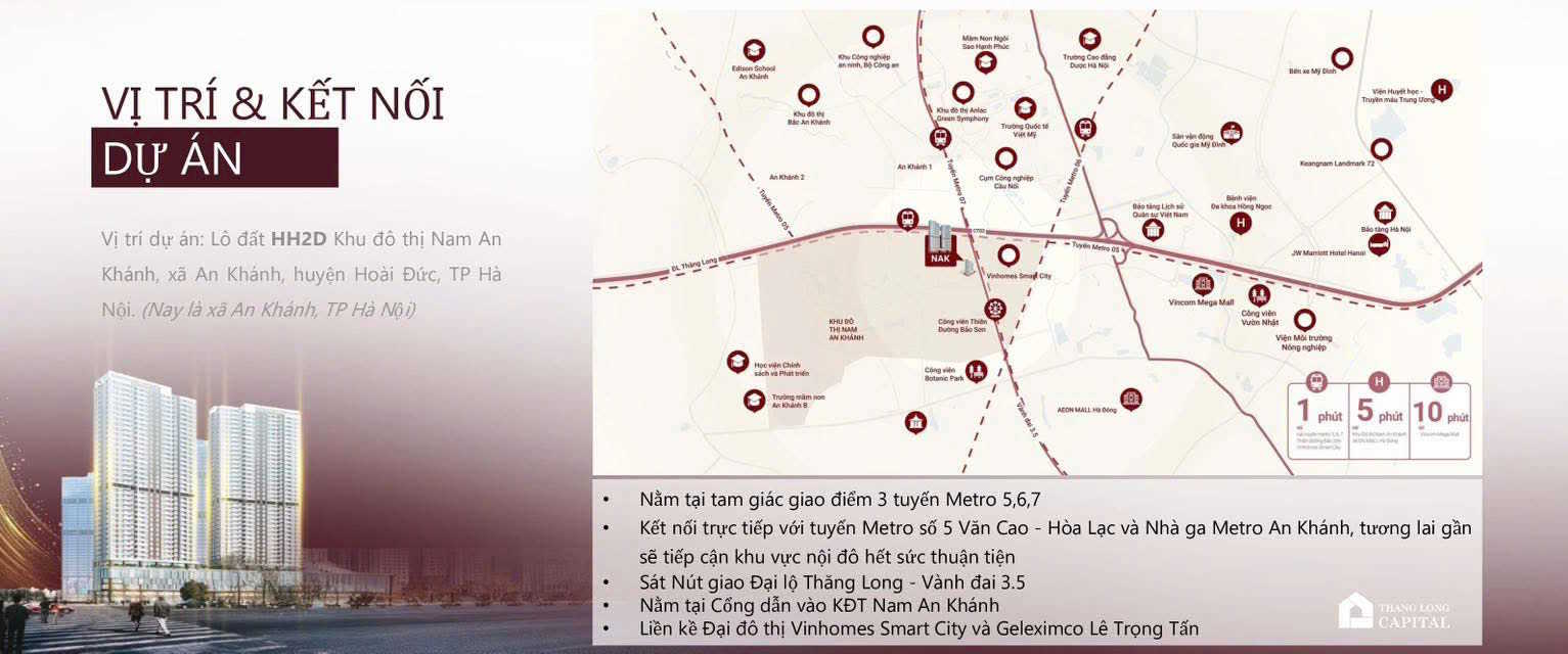 Vị trí Metropoli 5 An Khánh gắn liền với trục đường Liên Khu 8